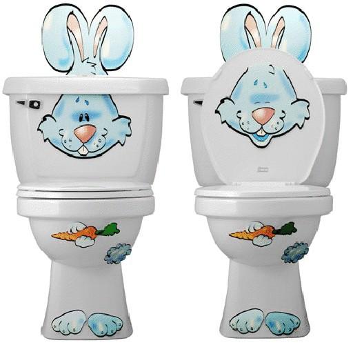 Zajček - otroška nalepka za wc školjko