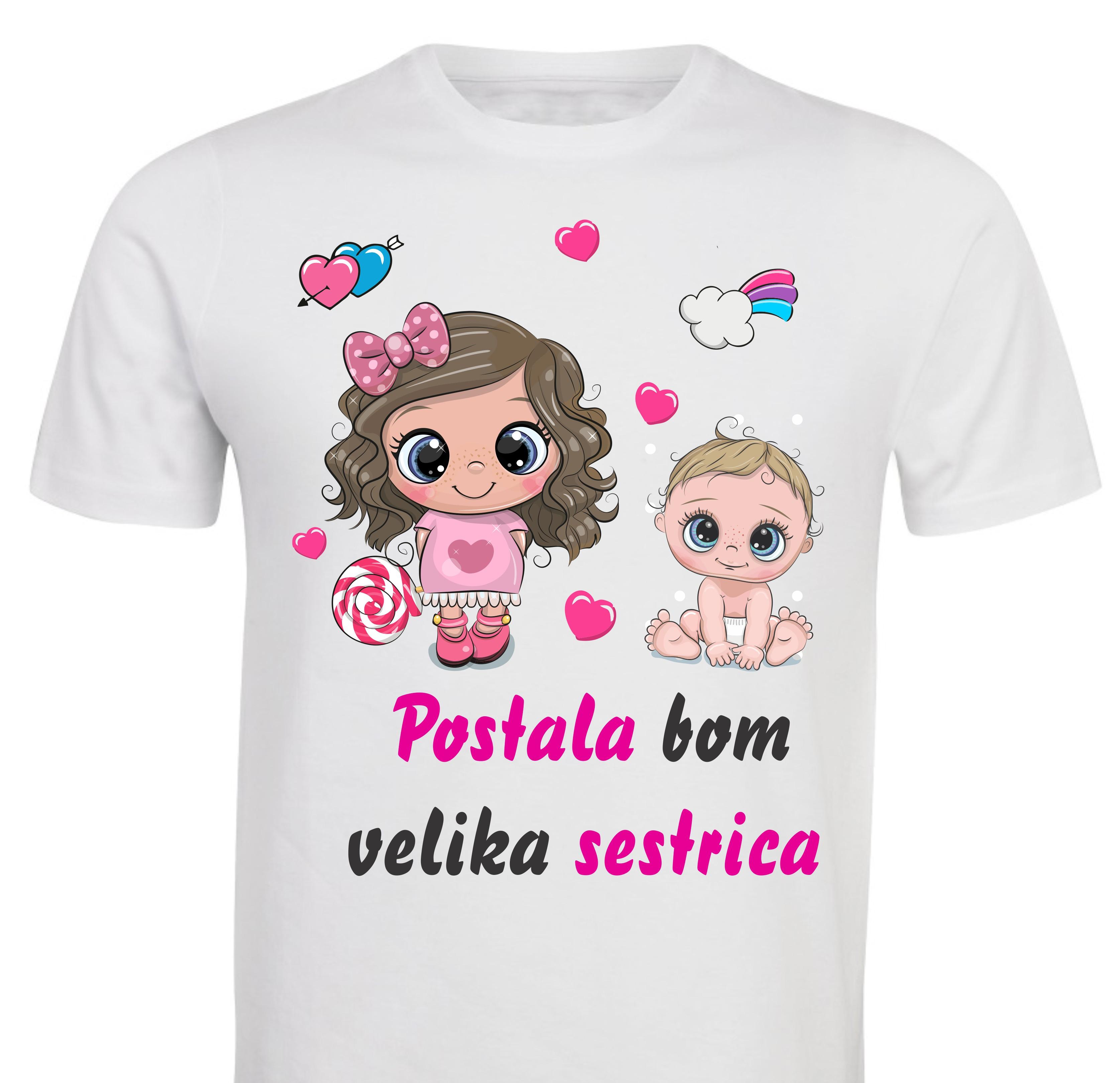 otroška majica postala bom sestrica