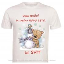 Otroška majica -božič medvedek s snežakom