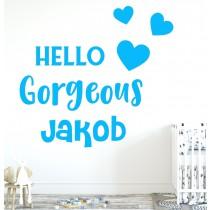 Stenska nalepka z imenom - hello