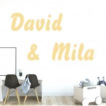 Stenska nalepka z imenom - dva imena