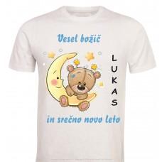 Otroška majica -božič medvedek z lunco