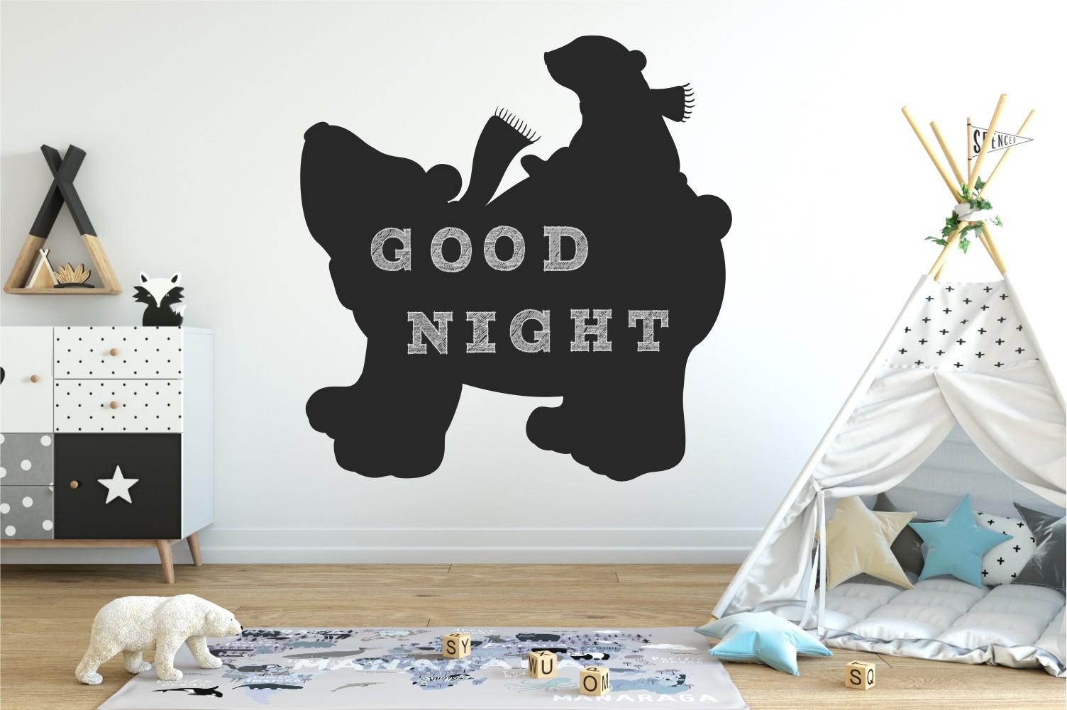 Chalkboard sticker - bear and mama bear