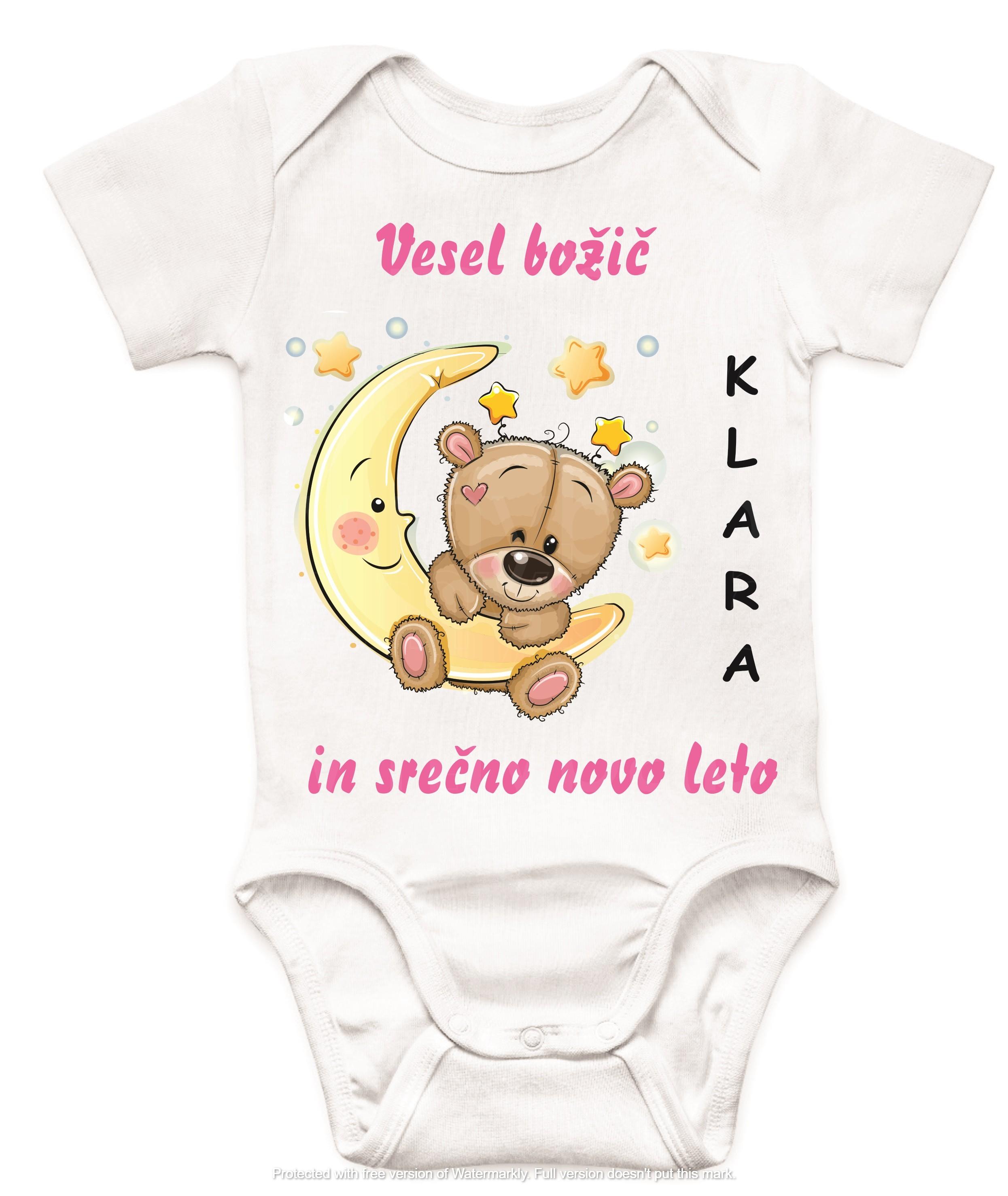 Otroški body božič medvedek z lunco