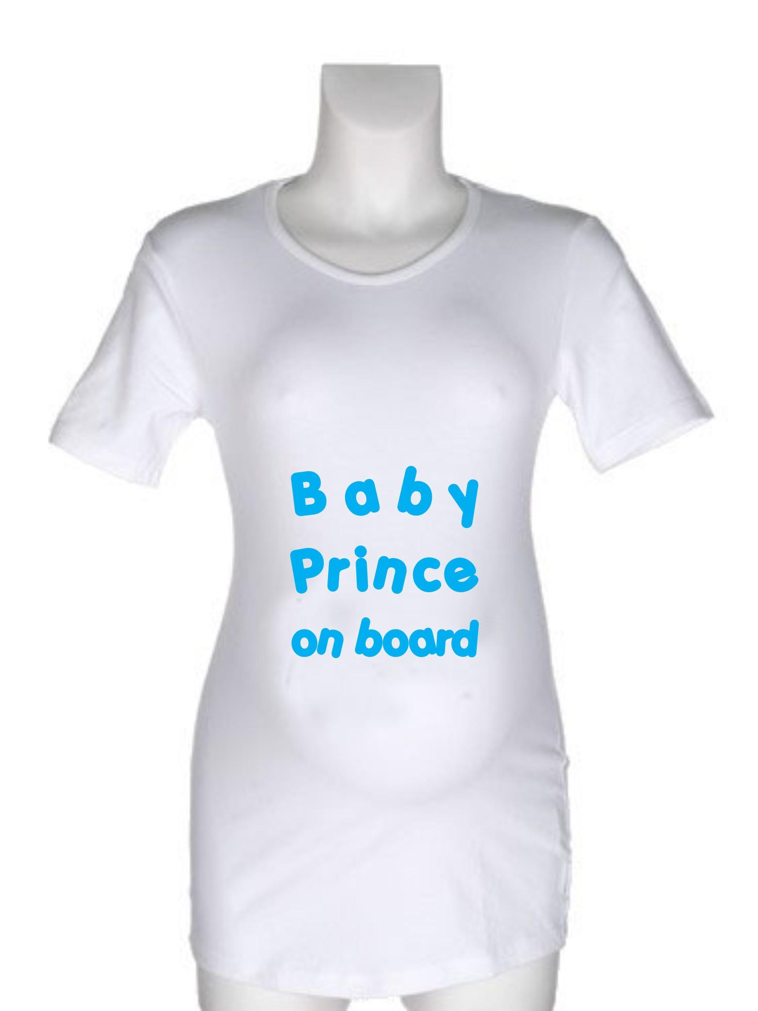 Nosečniška majica z napisom – Baby Prince on board