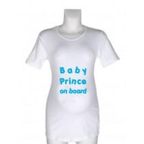 Nosečniška majica z napisom – Baby Prince on board