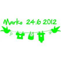 otroška stenska nalepka - novo perilo za prihod novorojenčka