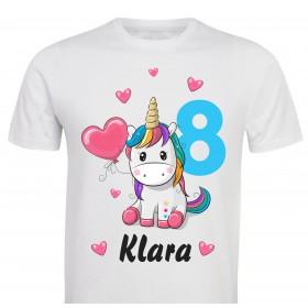 Otroška majica za 1, 2, 3 rojstni dan - samorog z balonom