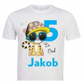 Otroška majica za rojstni dan - tiger z očali