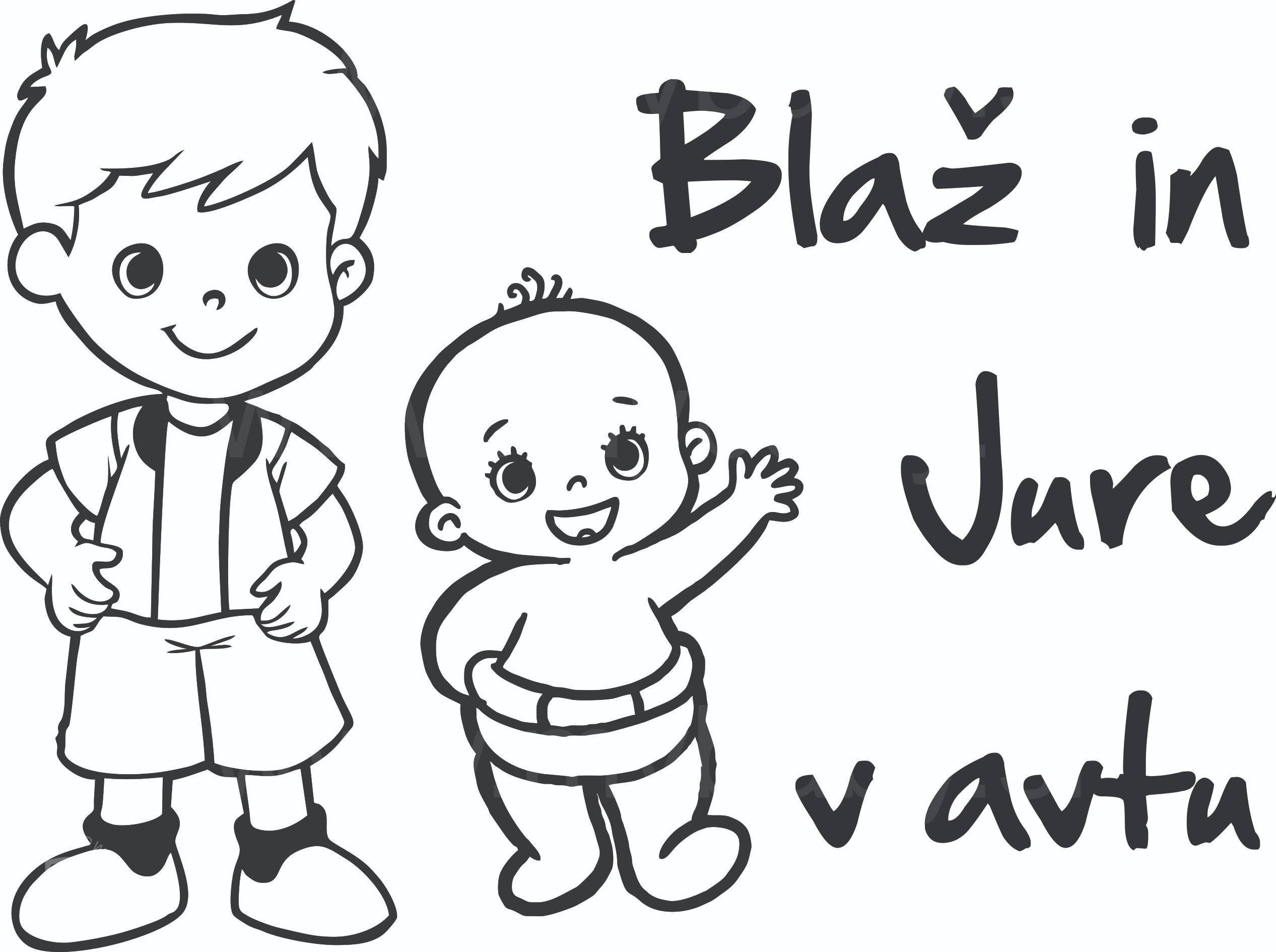 nalepka otrok v avtu bratec in bratec 2