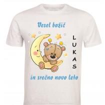 Otroška majica -božič medvedek z lunco