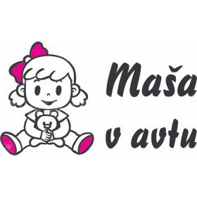 Nalepka za avto - Deklica z medvedkom