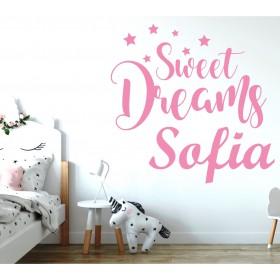 Stenska nalepka z imenom - sweet dreams 2