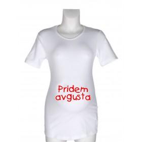 Majica za nosečnice z napisom - Pridem januarja, feb,mar,..izberi svoj mesec!